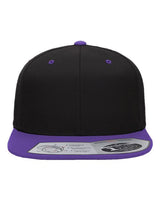 Flexfit 110FT Adult Wool Blend Snapback Two-Tone Cap #color_BLACK/ PURPLE