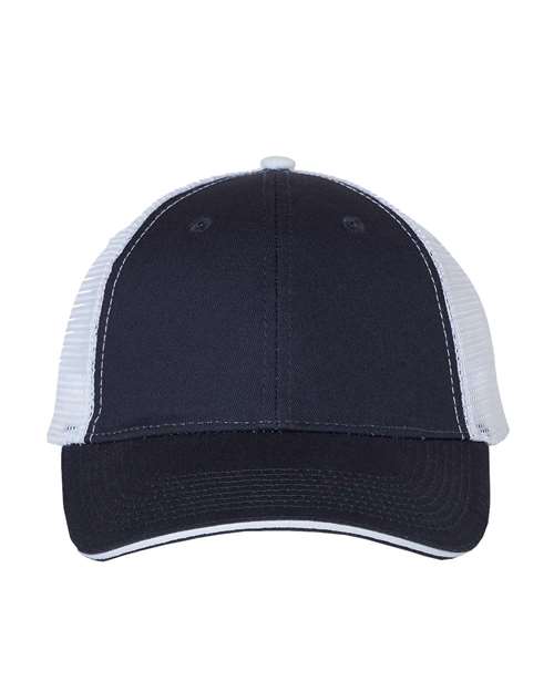 Valucap S102 Sandwich Trucker Cap #color_Navy/ White
