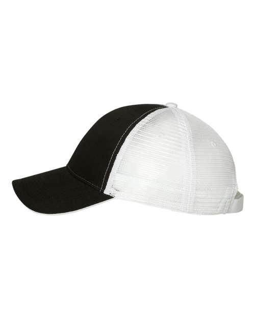 Valucap S102 Sandwich Trucker Cap #color_Black/ White