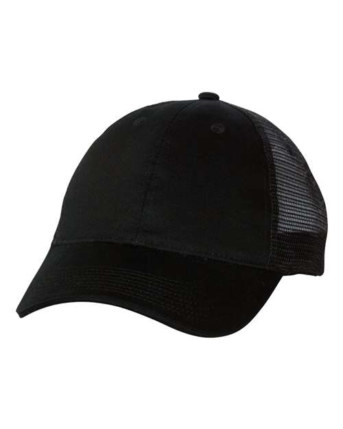 Valucap S102 Sandwich Trucker Cap #color_Black/ Black