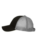 Valucap S102 Sandwich Trucker Cap #color_Black/ Grey