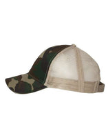 Valucap S102 Sandwich Trucker Cap #color_Green Camo/ Tan