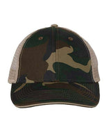 Valucap S102 Sandwich Trucker Cap #color_Green Camo/ Tan