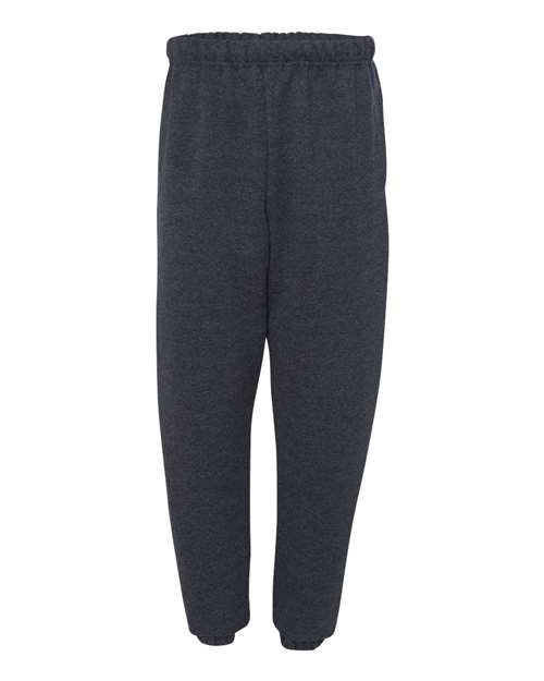 Jerzees 4850P Adult Super Sweats NuBlend Fleece Pocketed Sweatpants #color_BLACK HEATHER