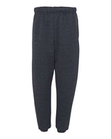 Jerzees 4850P Adult Super Sweats NuBlend Fleece Pocketed Sweatpants #color_BLACK HEATHER