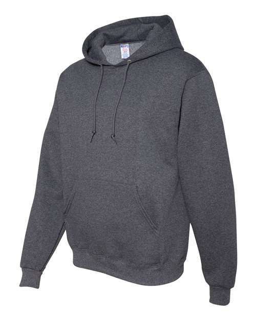 Jerzees 4997 Adult Super Sweats NuBlend Fleece Pullover Hooded Sweatshirt #color_BLACK HEATHER