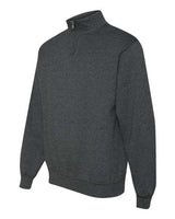 Jerzees 995M Adult NuBlend Quarter-Zip Cadet Collar Sweatshirt #color_BLACK HEATHER