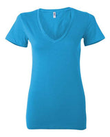 Bella + Canvas B6035 Ladies' Jersey Short-Sleeve Deep V-Neck T-Shirt #color_NEON BLUE
