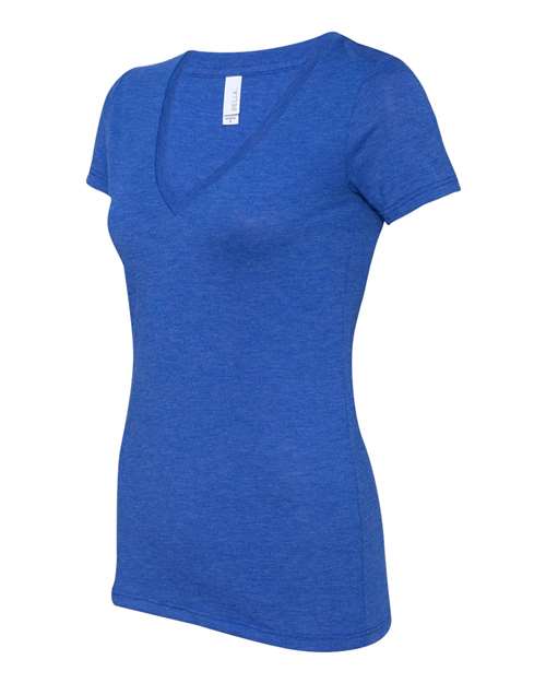 Bella + Canvas 8435 Ladies' Triblend Short-Sleeve Deep V-Neck T-Shirt #color_TRUE ROYAL TRBLN