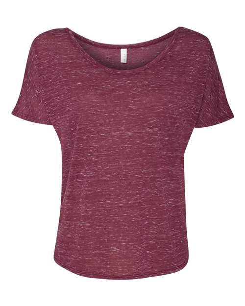 Bella + Canvas 8816 Ladies' Slouchy Scoop-Neck T-Shirt #color_MAROON MARBLE