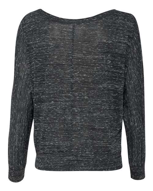 Bella + Canvas 8850 Ladies' Flowy Long-Sleeve Off Shoulder T-Shirt #color_BLACK MARBLE