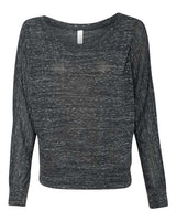 Bella + Canvas 8850 Ladies' Flowy Long-Sleeve Off Shoulder T-Shirt #color_BLACK MARBLE