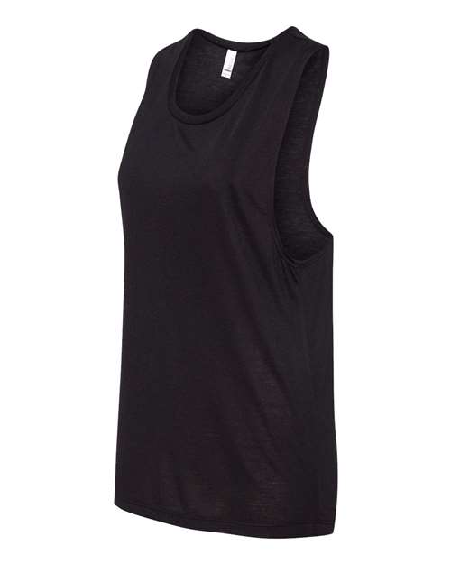 Bella + Canvas B8803 Ladies' Flowy Scoop Muscle Tank #color_BLACK