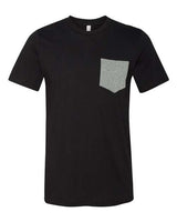 Bella + Canvas 3021 Men's Jersey Short-Sleeve Pocket T-Shirt #color_BLACK/ DEEP HTHR
