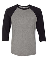 Bella + Canvas 3200 Unisex 3/4-Sleeve Baseball T-Shirt #color_DEEP HEATHR/ BLK