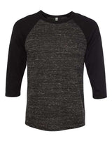 Bella + Canvas 3200 Unisex 3/4-Sleeve Baseball T-Shirt #color_BLCK MRBLE/ BLCK