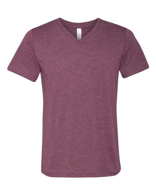 Bella + Canvas 3415C Unisex Triblend V-Neck T-Shirt #color_MAROON TRIBLEND