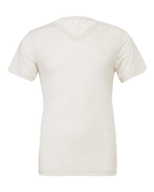 Bella + Canvas 3415C Unisex Triblend V-Neck T-Shirt #color_OATMEAL TRIBLEND