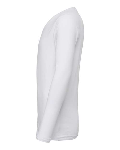 Bella + Canvas 3425 Unisex Jersey Long-Sleeve V-Neck T-Shirt #color_WHITE
