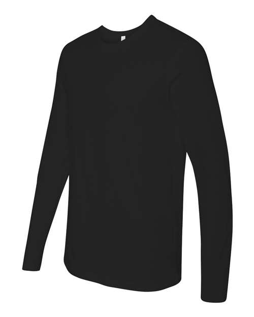 Next Level N3601 Men's Cotton Long-Sleeve Crew #color_BLACK