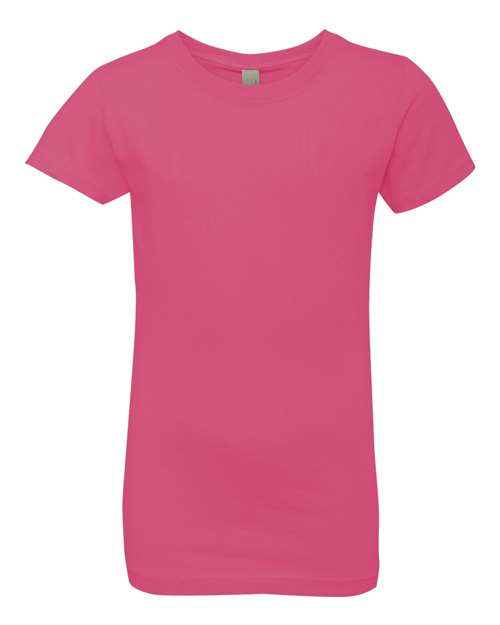 Next Level N3710 Youth Girls Princess T-Shirt #color_HOT PINK
