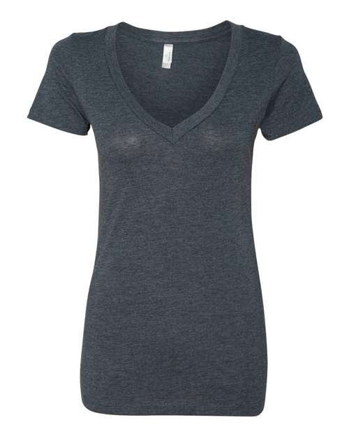 Next Level 6740 Ladies' Triblend Deep V #color_VINTAGE NAVY