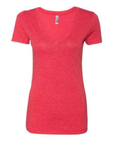 Next Level 6740 Ladies' Triblend Deep V #color_VINTAGE RED