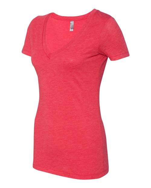 Next Level 6740 Ladies' Triblend Deep V #color_VINTAGE RED