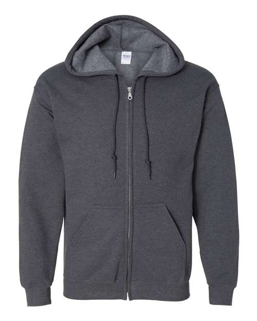 Gildan G186 Adult Heavy Blend 50/50 Full-Zip Hooded Sweatshirt #color_DARK HEATHER