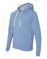 Independent Trading Co. PRM90HTZ Heathered French Terry Full-Zip Hooded Sweatshirt #color_Sky Heather