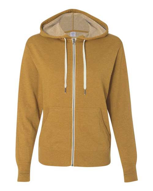 Independent Trading Co. PRM90HTZ Heathered French Terry Full-Zip Hooded Sweatshirt #color_Golden Wheat Heather