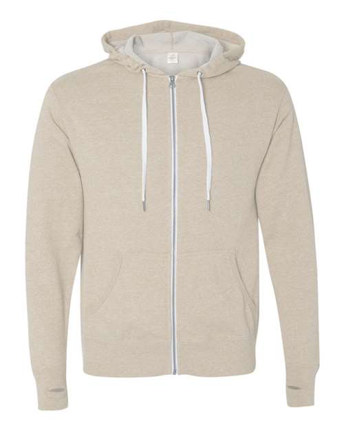 Independent Trading Co. PRM90HTZ Heathered French Terry Full-Zip Hooded Sweatshirt #color_Oatmeal Heather