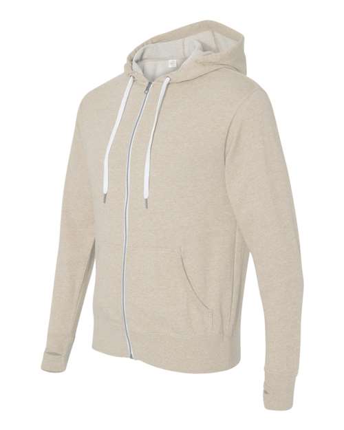 Independent Trading Co. PRM90HTZ Heathered French Terry Full-Zip Hooded Sweatshirt #color_Oatmeal Heather