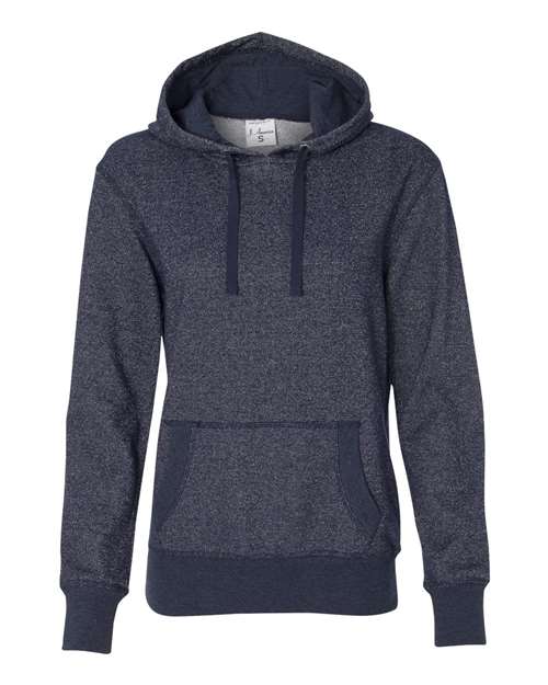 J America JA8860 Ladies' Glitter French Terry Hooded Sweatshirt #color_NAVY