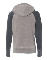 J America JA8926 Ladies' Zen Contrast Pullover Hooded Sweatshirt #color_CEMENT/ DK SMOKE