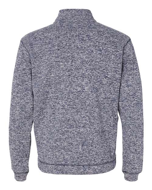 J America JA8614 Adult Cosmic Poly Fleece Quarter-Zip #color_NAVY FLECK