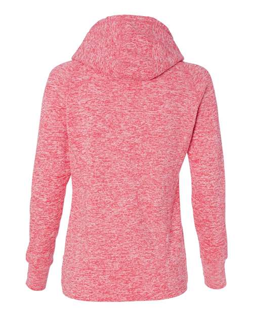 J America JA8616 Ladies' Cosmic Contrast Fleece Hooded Sweatshirt #color_FRE CRL FLK/ MAG