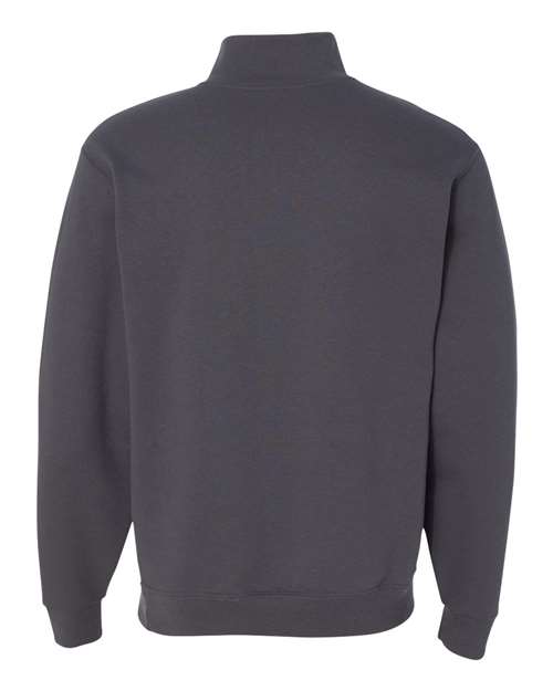 Jerzees 995M Adult NuBlend Quarter-Zip Cadet Collar Sweatshirt #color_CHARCOAL GREY