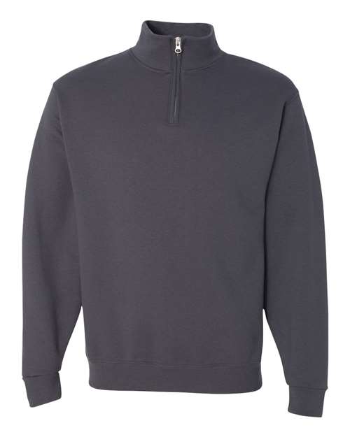 Jerzees 995M Adult NuBlend Quarter-Zip Cadet Collar Sweatshirt #color_CHARCOAL GREY