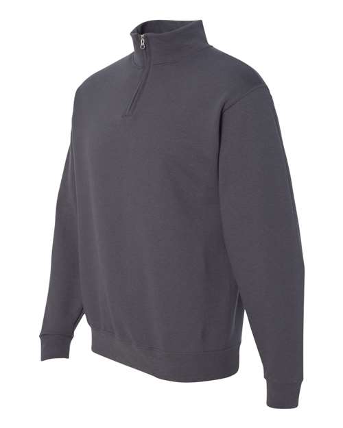 Jerzees 995M Adult NuBlend Quarter-Zip Cadet Collar Sweatshirt #color_CHARCOAL GREY