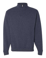 Jerzees 995M Adult NuBlend Quarter-Zip Cadet Collar Sweatshirt #color_VINTAGE HTR NAVY