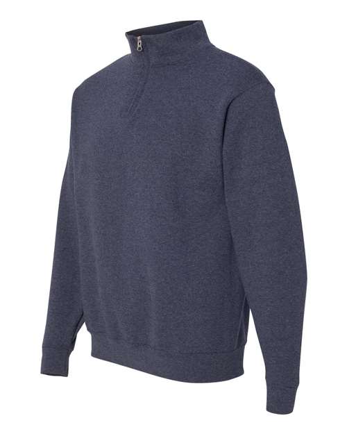 Jerzees 995M Adult NuBlend Quarter-Zip Cadet Collar Sweatshirt #color_VINTAGE HTR NAVY