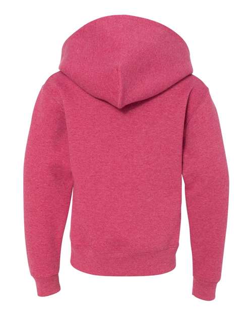 Jerzees 996Y Youth NuBlend Fleece Pullover Hooded Sweatshirt #color_VINT HTR RED