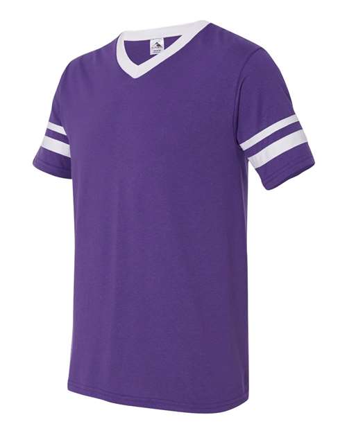 Augusta Sportswear 360 Adult Sleeve Stripe Jersey #color_PURPLE/ WHITE