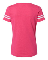 LAT 3537 Ladies' Football T-Shirt #color_V HT PNK/ BD WHT