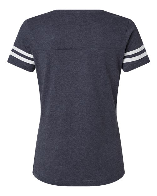 LAT 3537 Ladies' Football T-Shirt #color_VN NAVY/ BLD WHT