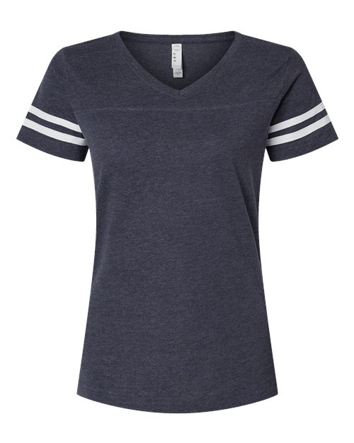 LAT 3537 Ladies' Football T-Shirt #color_VN NAVY/ BLD WHT