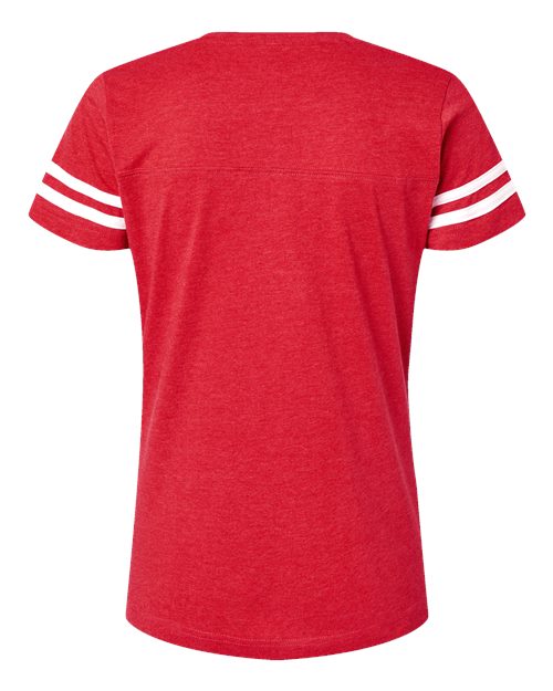 LAT 3537 Ladies' Football T-Shirt #color_VN RED/ BLD WHT
