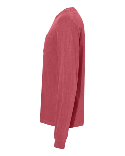 Comfort Colors C4410 Adult Heavyweight RSLong-Sleeve Pocket T-Shirt #color_CRIMSON