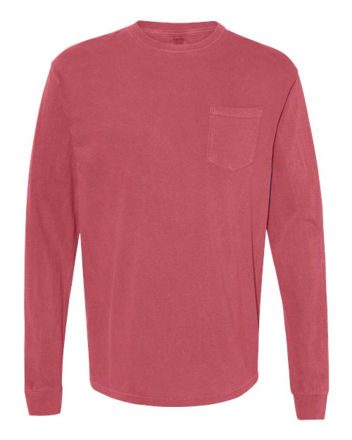 Comfort Colors C4410 Adult Heavyweight RSLong-Sleeve Pocket T-Shirt #color_CRIMSON